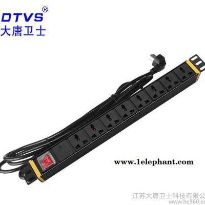 大唐卫士DT7187 PDU电源 8位10A多用孔开关+防雷 机柜插排插座图2