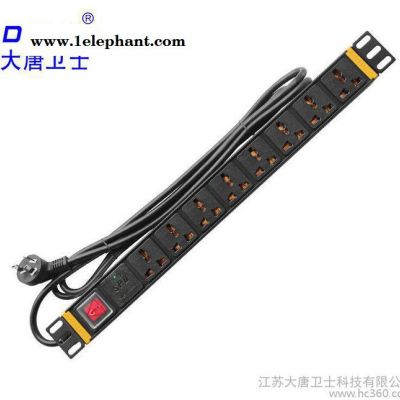 大唐卫士DT7187 PDU电源 8位10A多用孔开关+防雷 机柜插排插座图3