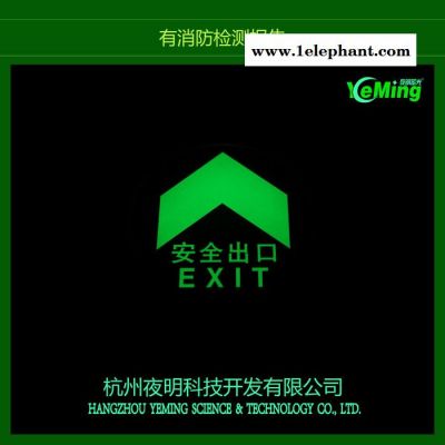 夜明蓄光 ---商场安全标识 钢化玻璃导向发光标志 疏散荧光地标图6