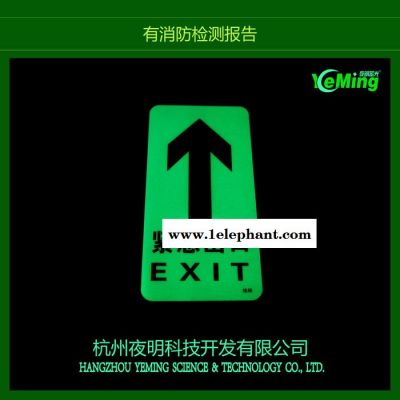 夜明蓄光 ---商场安全标识 钢化玻璃导向发光标志 疏散荧光地标图7