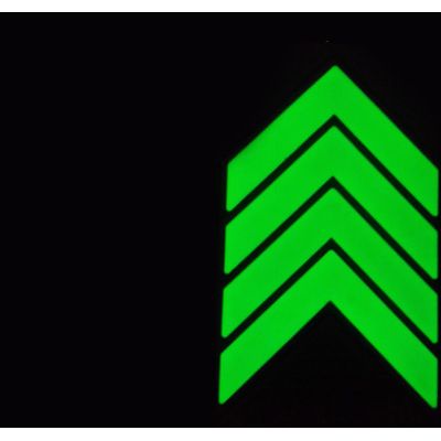 夜明 不锈钢安全标识 长效夜光消防安全标牌 蓄光地铁地面导流标识图2