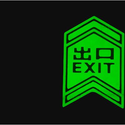 夜明 不锈钢安全标识 长效夜光消防安全标牌 蓄光地铁地面导流标识图3