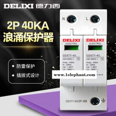 德力西电气浪涌保护器DZ47Y 2P 40KA电涌保护器 家用二级防雷保护图2