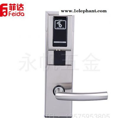 酒店门锁 高品质不锈钢电子门锁 加长面罩智能磁卡感应锁产地货源