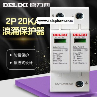 德力西 电气浪涌保护器 DZ47Y 2P 20KA电涌保护器 家用二级防雷保护图2