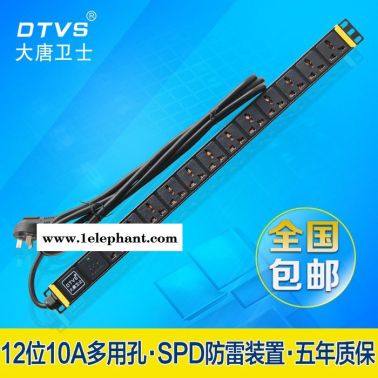 江苏南京高阻燃版PDU机柜插座 DT81122 12位10A多用孔 SPD防雷 大唐卫士专业机房工程厂家