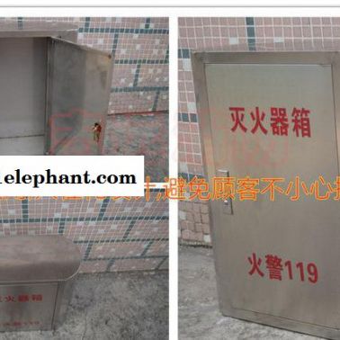 不锈钢圆弧形201灭火器箱 酒店 幼儿园  5kg*2  580×450×220