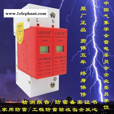 雷安盾一级电源防雷器60KA单相电源防雷模块220V电源避雷器浪涌保护器2P图5