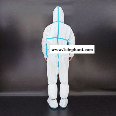 连旗防化服连体背部透气舒服带帽防酸碱耐腐蚀工作服批发防尘防护衣服图2