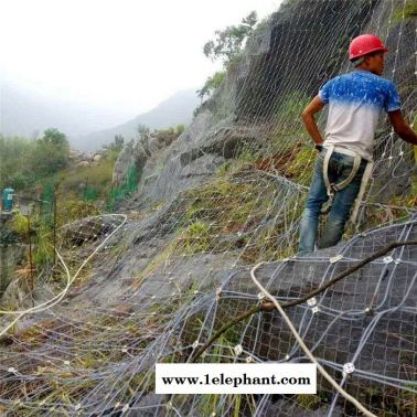 菱形被动环山边坡防护网 恺嵘山体被动防护网 被动山坡防护网