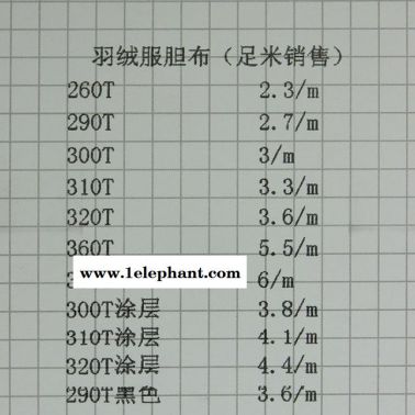 300T羽绒服内胆布 涂层胆布 **防绒内胆布