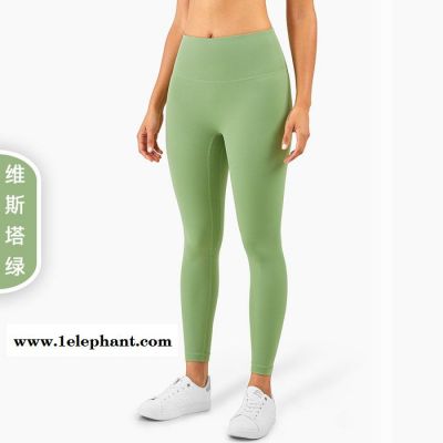 2021新款 欧美高腰防翻边lulu瑜伽裤 全新无尴尬一片式提臀蜜桃裤女 厂家批发 瑜伽服图5