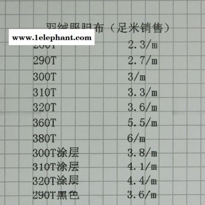 310T涂层涤纶胆布 羽绒服胆布 **防绒绒静电防水