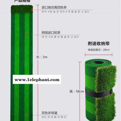 高尔夫室内推杆练习毯 进口果岭草 不掉草 带防滑垫配洞杯 可携带图2