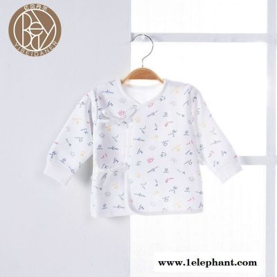 亿贝丹尔新生儿半背衣服宝宝保暖纯棉半背婴幼儿系带和尚服宝宝防尿湿上衣图3