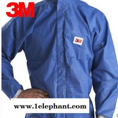 济南总代理 美国3M 4530+蓝色带帽连体防护服/防静电/防喷溅图3