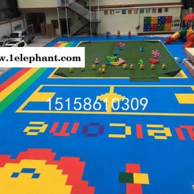 幼儿园操场塑胶地垫跑道室外户外体育幼儿园防滑垫悬浮式拼装地板图3