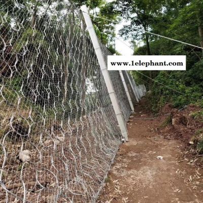 绞索网钛克网山体滑坡钢丝绳网绿化菱形网SNS柔性防护网国标主动网被动环形网