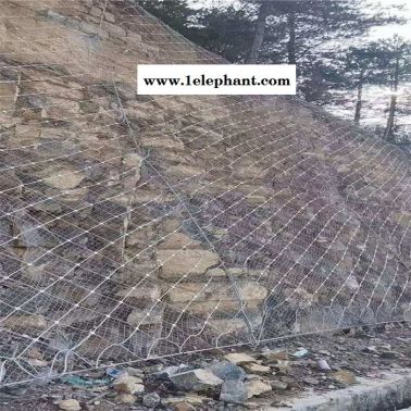 继乾 厂家供应  SNS边坡防护网  绿色钛克网 钢丝绳格栅网