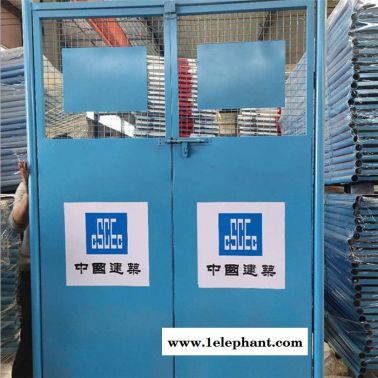 南京 施工电梯门 升降机安全网门 升降机防护网门 双开电梯安全门厂家