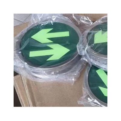 自发光地砖紧急出口玻璃地标 圆形钢化蓄光玻璃自发光地砖逃生疏散指示图8