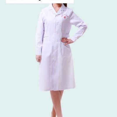 供应标准医生服常服白大褂长袖男女医师服.实验服护士服医生圆帽 松紧袖口图2