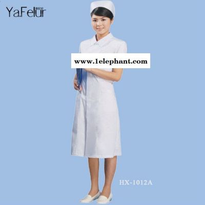 涤棉不起球线绢长款短袖美容服 实验室服 护士服定做批发图5