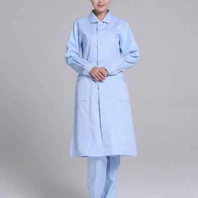医生服药店牙科医护制服 女款白大长褂圆领实验服女护士服短袖图5