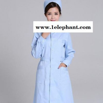 医生服药店牙科医护制服 女款白大长褂圆领实验服女护士服短袖图2