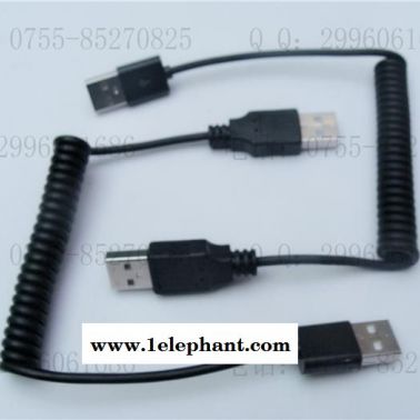 供应创代PU TPU螺旋弹簧线 USB DC弹簧线2芯 micro弹簧线警报弹簧
