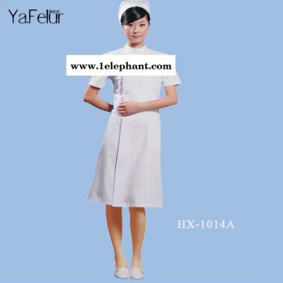 医护制服 女款白大长褂圆领实验服女护士服短袖 药店实习生工作服图3