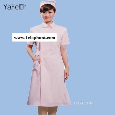 医护制服 女款白大长褂圆领实验服女护士服短袖 药店实习生工作服图4
