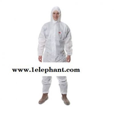 3M 4515 白色带帽连体防护服定做 防尘化学农药喷漆实验室工业清理清洁防护服