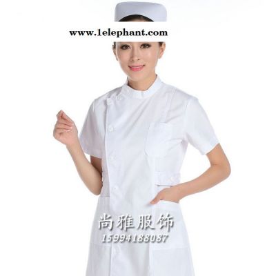 护士服短袖夏装偏襟立领白大褂医院工作服卫校实验服医院医生服图2