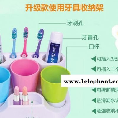 三口之家洗漱套装 创意漱口杯家庭牙刷架套装 情侣洗漱杯图2