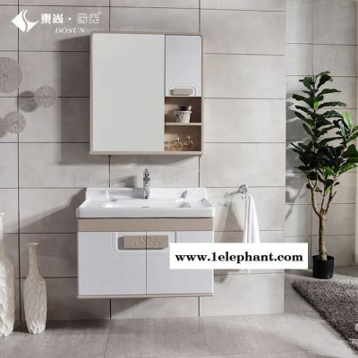 成都东尚阳光641-80 642-90 643-100 浴室柜  PVC浴室柜 现代浴室柜吊柜 洗脸盆洗漱台组合图2