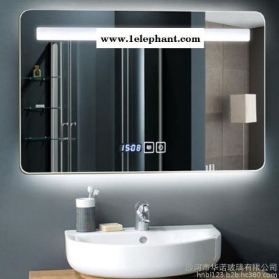 壁挂洗漱台 圆形灯镜 浴室镜  亚克力灯镜  智能led 补光镜子 酒店浴室led灯镜 厂家制作图2