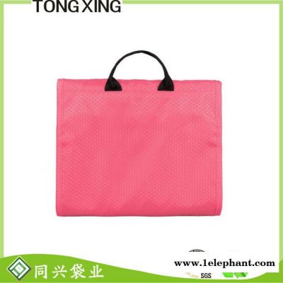 手提洗漱化妆收纳包定做 外贸厂家纯色手提洗漱 手提洗漱包图2