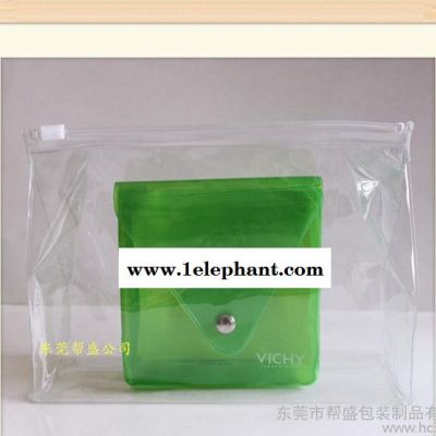 定制PVC透明立体夹式拉链袋 批发PVC环保洗漱用品套装袋 PVC胶袋图2