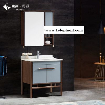 成都品牌浴室柜厂家东尚阳光217 浴室柜 新中式浴室柜 中式落地浴室柜橡木实木组合柜洗脸盆洗漱台组合图3