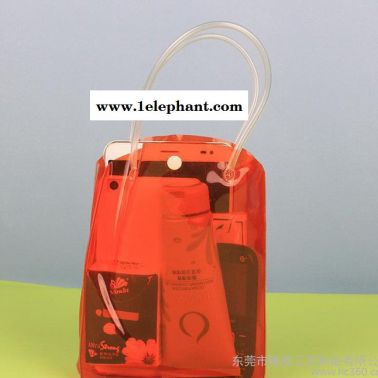 韩版多功能手提包中包 收纳包 PVC透明双拉链洗漱包