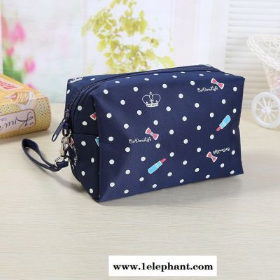 俏碧婷新款创意小方包口红波点印刷化妆包旅行洗漱手拿包厂家直图2