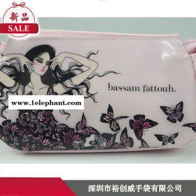 2014光胶料时尚化妆包 女孩图案女士可爱化妆袋 **洗漱袋图2