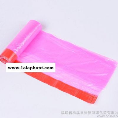 定制小号自动收口垃圾袋 加厚手提式家用穿绳厨房塑料袋图2