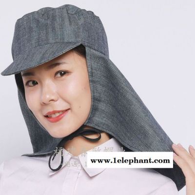 春敏披肩帽牛仔布披肩帽防尘防晒防油工作帽 防尘帽图6