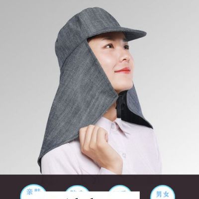 春敏披肩帽牛仔布披肩帽防尘防晒防油工作帽 防尘帽图4