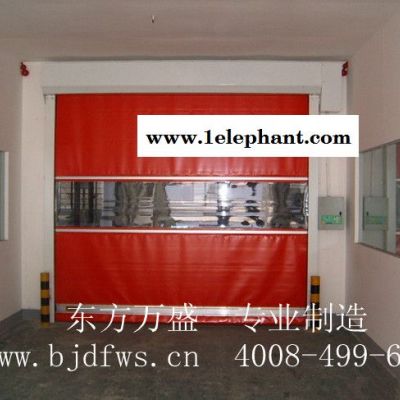 东方万盛防尘高速门厂家、防尘快速卷帘门、防风堆积门、北京防尘堆积门、停车场自动门图3