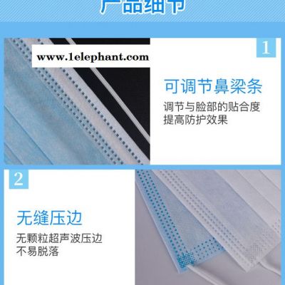 50只装现货一次性口罩三层无纺布有熔喷布工厂防尘透气口罩图6