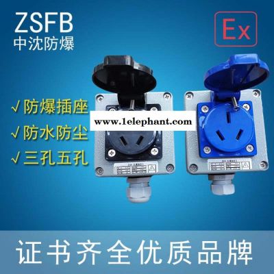 中沈防爆BXX 三孔五孔防爆插座bxx-10a/220v86盒青岛那里有三孔五孔防水防尘插座 新疆那里有三孔插座图5