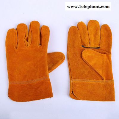短款牛二层皮电焊手套耐磨舒适二层牛皮电焊工手套劳保手套批发图3